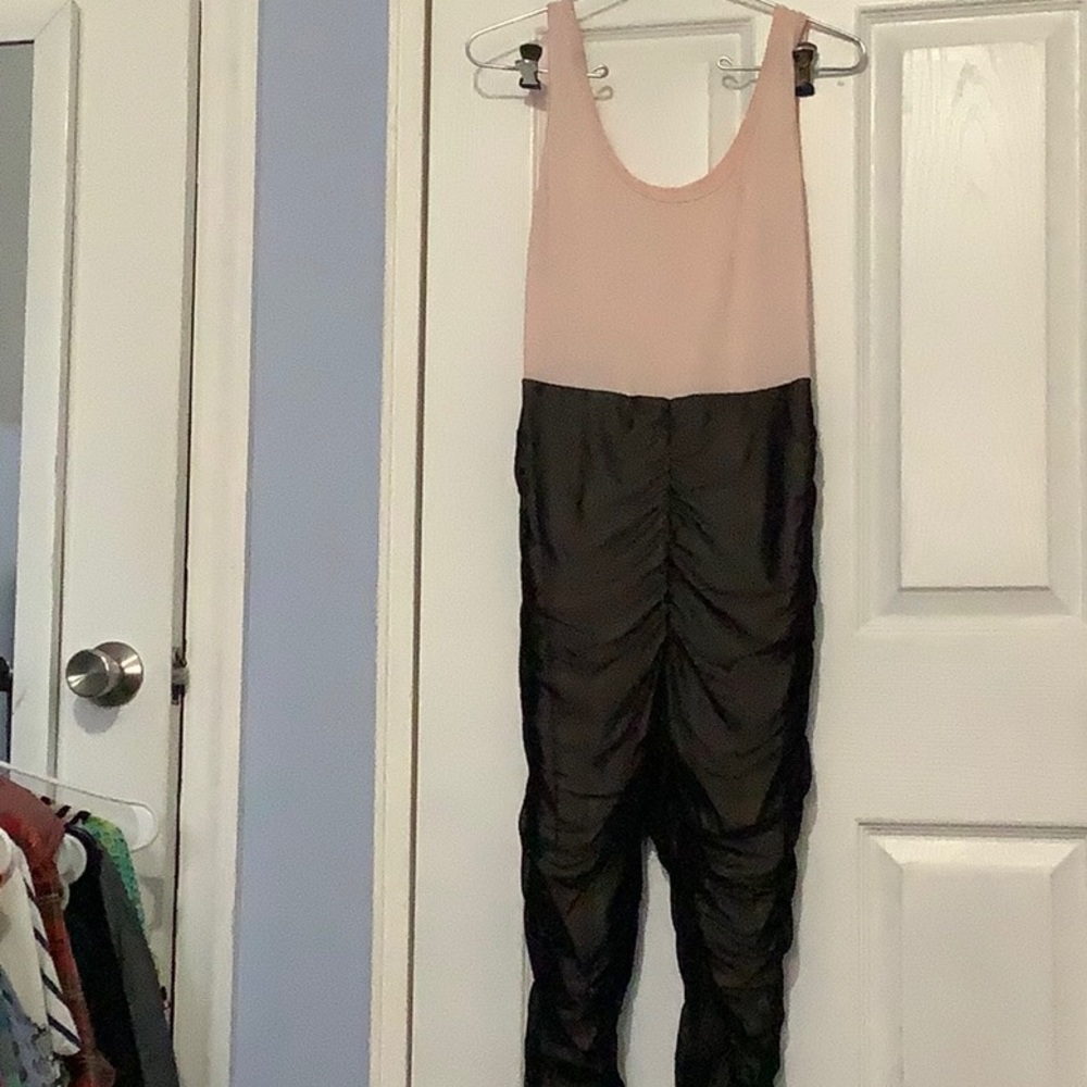 Pink and cream black jumpsuit